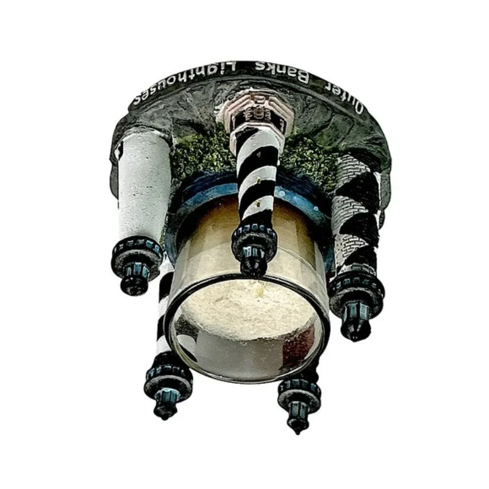 Lighthouse Candle Holder Figurines Outer Banks Nautical Collectible Vintage 3 PC